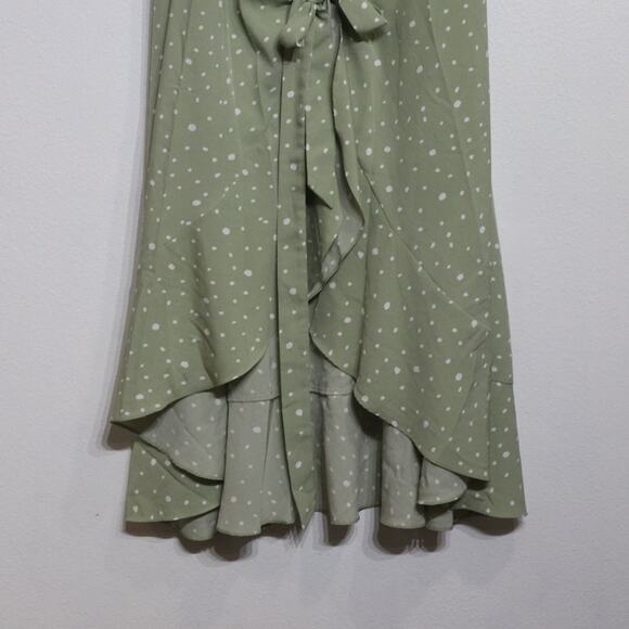Missguided Petite Sage Spot Wrap Midi Dress Sz 8 NWOT - Picture 4 of 12